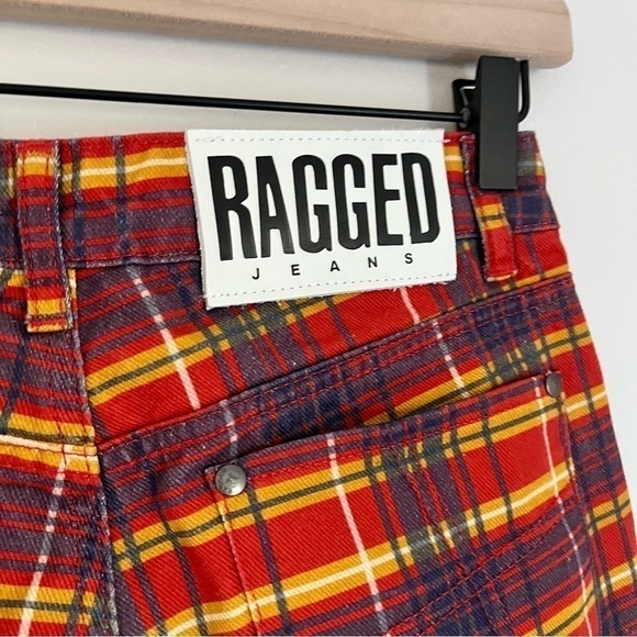 NWT‎ The Ragged Priest Ragged Jeans Register Flare Jeans in Red Checkers Size 24 - Picture 11 of 14